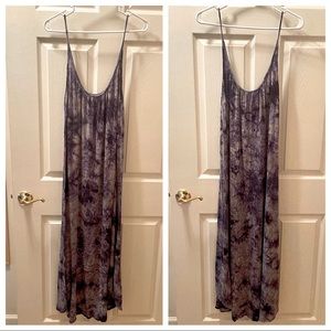 Blue tie dye high low casual dress